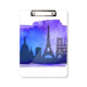 thumbnail image 1 of Francia Paris Eiffel Tower patron Landmark ilustración acuarela azul Portapapeles Carpeta de escritura Placa de soporte A4, 1 of 4