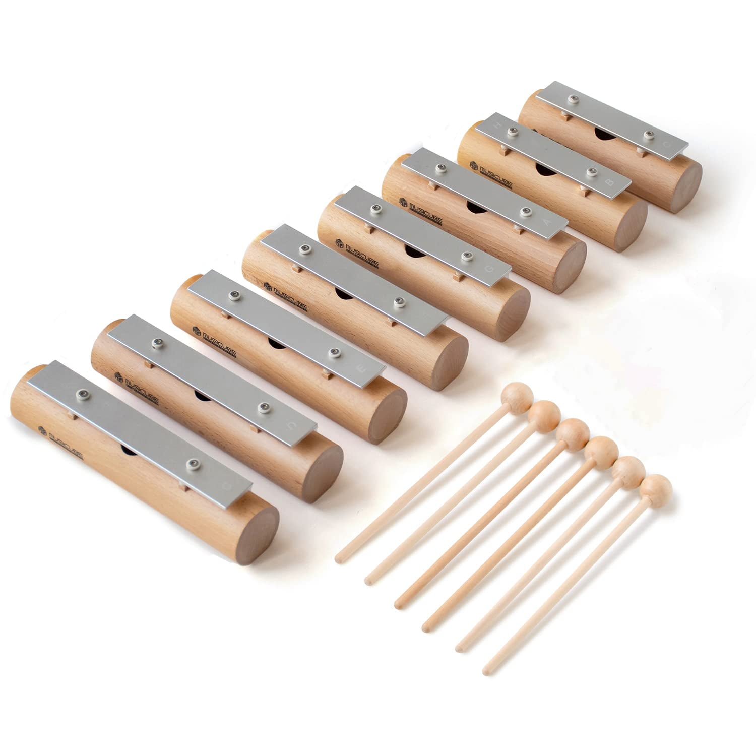 Resonator Bells for Kids xylophone Glockenspiel 8 Notes Metal Hand