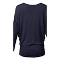 thumbnail image 2 of FashionOutfit Women's Casual Solid Boat Neck Long Dolman Sleeve Top - MADE in USA, 2 of 4