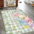 thumbnail image 3 of Easter Eggs Area Rugs Collection 3'x5', Spring Daisy Eucalyptus Leaves Sage Green Plaid Non Slip Indoor Rectangle Throw Runner Rug Floor Mat Carpet for Living Room Dining Table Bedroom Nursery, 3 of 9