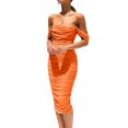 thumbnail image 1 of Wangscanis Robe Moulante pour Femmes, Robe Midi d'Été Sans Manches à Épaules Dénudées Froncée pour Fête, 1 of 9