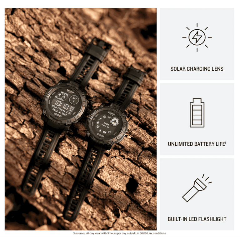 Garmin Instinct 3 Tactical Edition, Solar Charging Display, 50mm