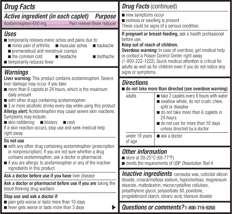 Equate Acetaminophen Extended-Release Tablets, 650 mg, Arthritis Pain, 325 Count