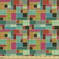 thumbnail image 2 of Ambesonne Colorful Fabric by the Yard Upholstery, Geometric Square Tiled, 1 Yard, Multicolor, 2 of 5