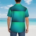thumbnail image 4 of Susaid Green Turquoise Teal Print Short Sleeve Shirts Button Down Casual Shirts Summer Beach Aloha Button Down Short Sleeve for Men ,X-Large, 4 of 7