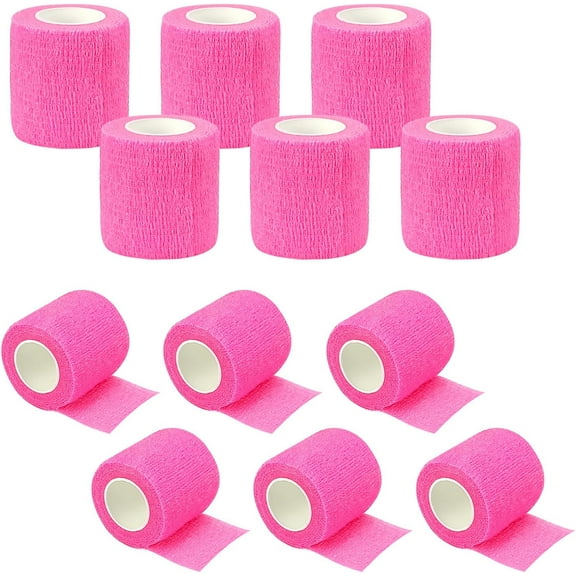 Monebena 12 Rolls Athletic Pre Wrap Tape,2 Inch x 5 Yards Self Adhesive Bandage Wrap Cohesive Wrap Bandages for Athletic Baseball Wrist Tape,Sports,Pets,Wrist,Ankle,Hands Knees