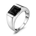 thumbnail image 1 of Anillo de hombre de imitación de esmeralda azul en plata esterlina S925, joyería popular europea y americana, 1 of 6