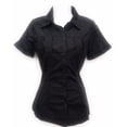thumbnail image 3 of Womens Stretch Woven Button Down Short Sleeve Shirt, 3 of 8