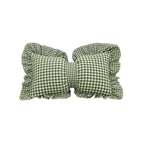 Beautynvta Bowknot Throw Pillows, Bow Plaid Decorative Pillow, Soft Lumbar Pillow Car Backrest Cushion for Living Room Bed Sofa Couch Car Decoration, 19.6''x11.8''