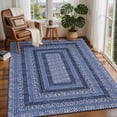 thumbnail image 5 of FairOnly Non Slip 8'x10'Geometric Area Rug for Living Room Bedroom Machine Washable Low Pile Non Slip Rug for Kitchen Dining,Dark Blue, 5 of 8