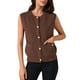 thumbnail image 1 of SUÉTER SIN MANGAS DE PUNTO INSPIRADOR CHIC PARA MUJERES, CON BOTONES, TOPS CASUALES, SUÉTERES Y CARDIGAN CON BOLSILLOS, TALLA 2XL, COLOR MARRÓN, 1 of 6