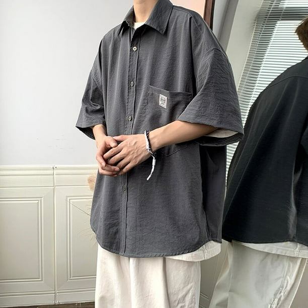 Camisas de manga larga de pana para hombre de Privathinker camisa coreana de otono camisa informal de gran tamano a la moda Unisex ropa estampada Tan Jianjun unisex Walmart en linea
