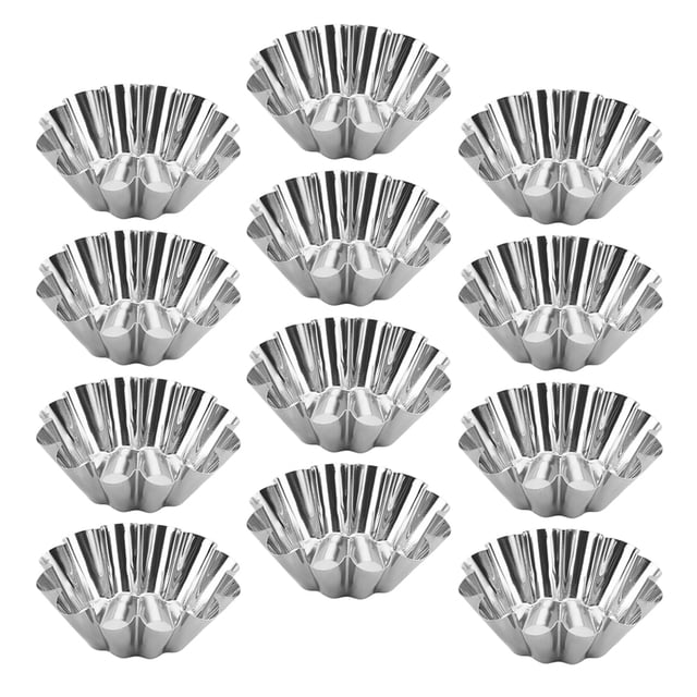 UPGRATOR 20 Pcs Moules à Tartelettes en Acier Inoxydable Antiadhésifs pour Pudding et Gelée