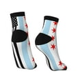 thumbnail image 2 of Breathable Athletic Socks Us Thin Blue Line Flag Of Chicago Cushioned Quarter Socks for Men Women, 2 of 7