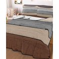 thumbnail image 3 of Quilts Full Size, Brown Grey Soft Comforter Bedding Set for Bed, Vintage Stripe Farmhouse Wood Grain Ombre Lightweight Quilted Bedspread with Pillow Cover(2 Pieces) for All Season, 78x90 Inch, 3 of 6