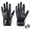 Black - L, variant on Winter Leather Gloves for Men Women, Full-Hand Touchscreen PU Leather Thermal Gloves with Soft Fleece Lining, Windproof Water-Resistant, Adjustable Snap Cuff, Detachable Spring Buckle, M