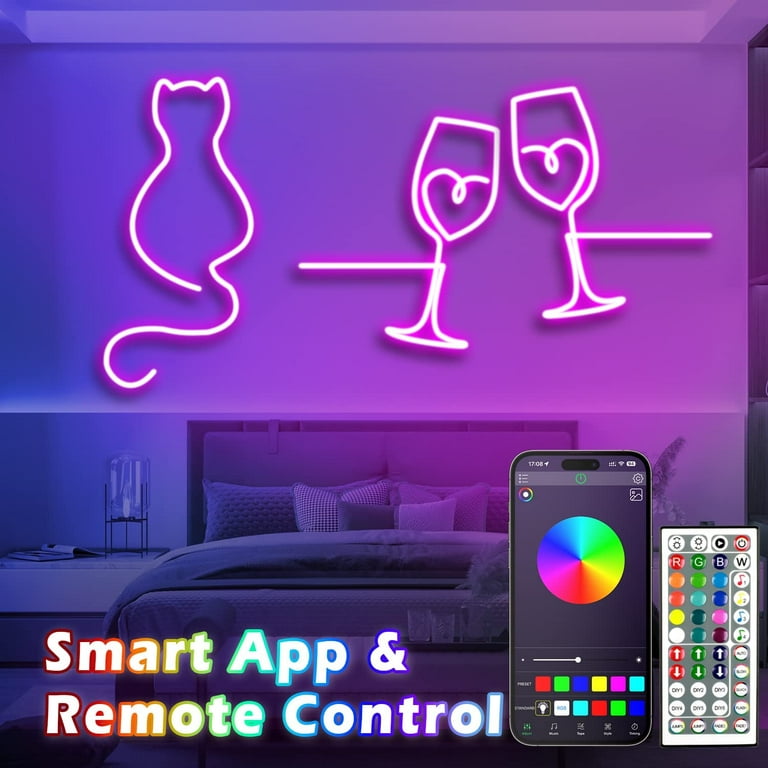 Neon Lights,16.4Ft RGB LED Neon Rope Light with Remote Control