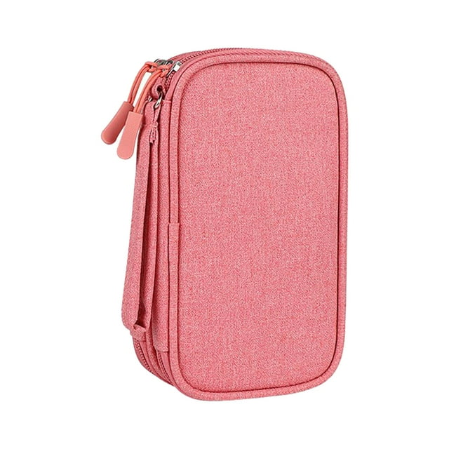 Abbracc Electronics Travel Organizer Travel Cable Organizer Bag for Cords Cables 2 layer 2 layer Pink