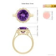 thumbnail image 6 of ANGARA Natural 3.2 Ct. Amethyst with Diamond Halo Ring in 14K Yellow Gold for Women (Ring Size: 6), 6 of 11