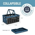 thumbnail image 3 of CleverMade Collapsible Shopping Basket with Handles, 24L, Ocean, 3PK, 3 of 5