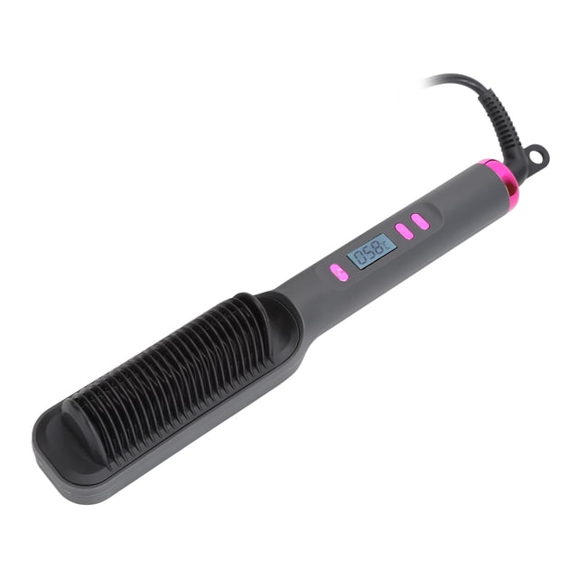 Hair Straightener Brush, 3D Teeth Multi Temp Modes PTC Uniform Heating Negative Ion Auto Off Straightening Comb, For Beauty Hair Salon