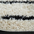 thumbnail image 3 of SAFAVIEH Venus Anuki Striped Shag Area Rug, 6'7" x 6'7" Round, Ivory/Black, 3 of 8