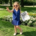 thumbnail image 2 of Shachafan Girls Summer Outfits Two Piece Vest Top Pleated Skirt Fashionable Toddler Kids Ensemble Girl Fashion, 2 of 3