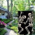 thumbnail image 4 of PHYHOO Welcome Halloween Skull Small Garden Flag Vertical Double Sided Burlap Yard Porch Outdoor Decor White, 4 of 6
