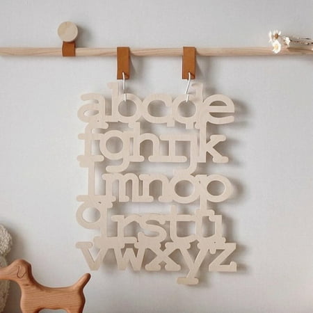 

Hadanceo Nordic Wooden Hollow Out Window Cartoon Household Letter Wall Hanging Pendant