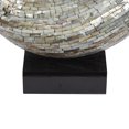 thumbnail image 4 of 16" x 30" Gray Mother of Pearl Shell Swirl Abstract Sculpture with Black Base, by DecMode, 4 of 10