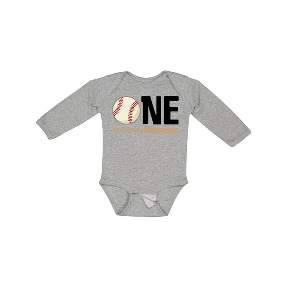 Inktastic 1st Birthday Baseball Boys First Boys or Girls Long Sleeve Baby Bodysuit