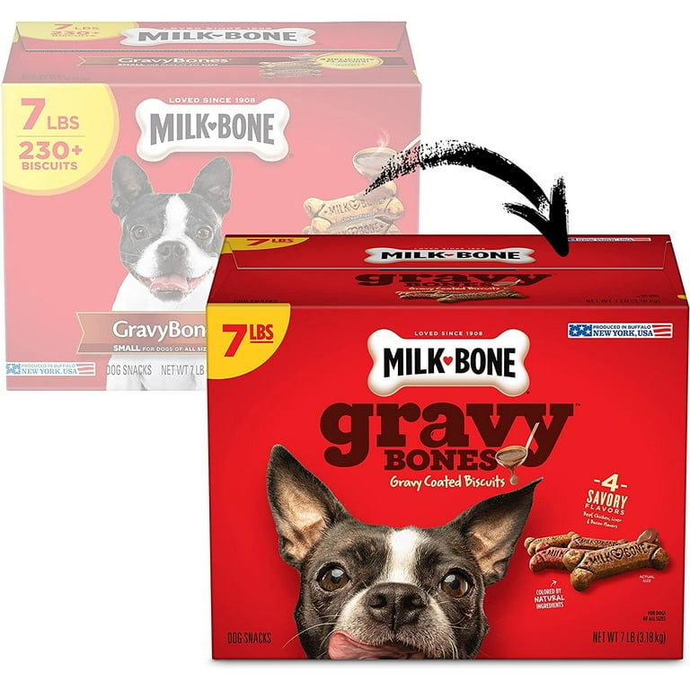 Milk Bone Gravy Bones Dog Treats with Savory Meat Flavors 7 Pounds