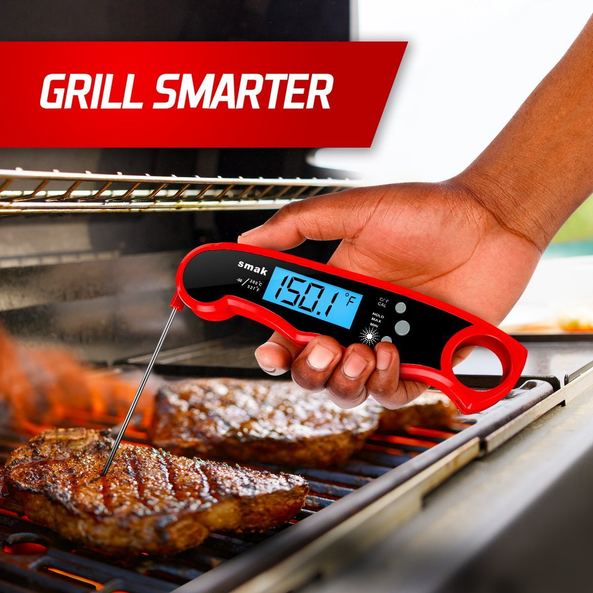 Kuliner Waterproof Digital Meat Thermometer Instant Read Backlight