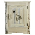 thumbnail image 2 of Montana Collection Accent Cabinet w/ Laser Engraved Wolf Design, Right Hinged, Clear Lacquer Finish, 2 of 10