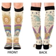 thumbnail image 4 of FORMRS Womens Knee High Socks Casual Long Thick Travel Daily Wear, 1 Pair, Beige Rainbow, 4 of 6