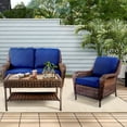 thumbnail image 6 of Patio Chairs Outdoor Wicker Armchair All-Weather UV-water Resistant Patio Furniture with Cushion,Navy Blue, 6 of 6