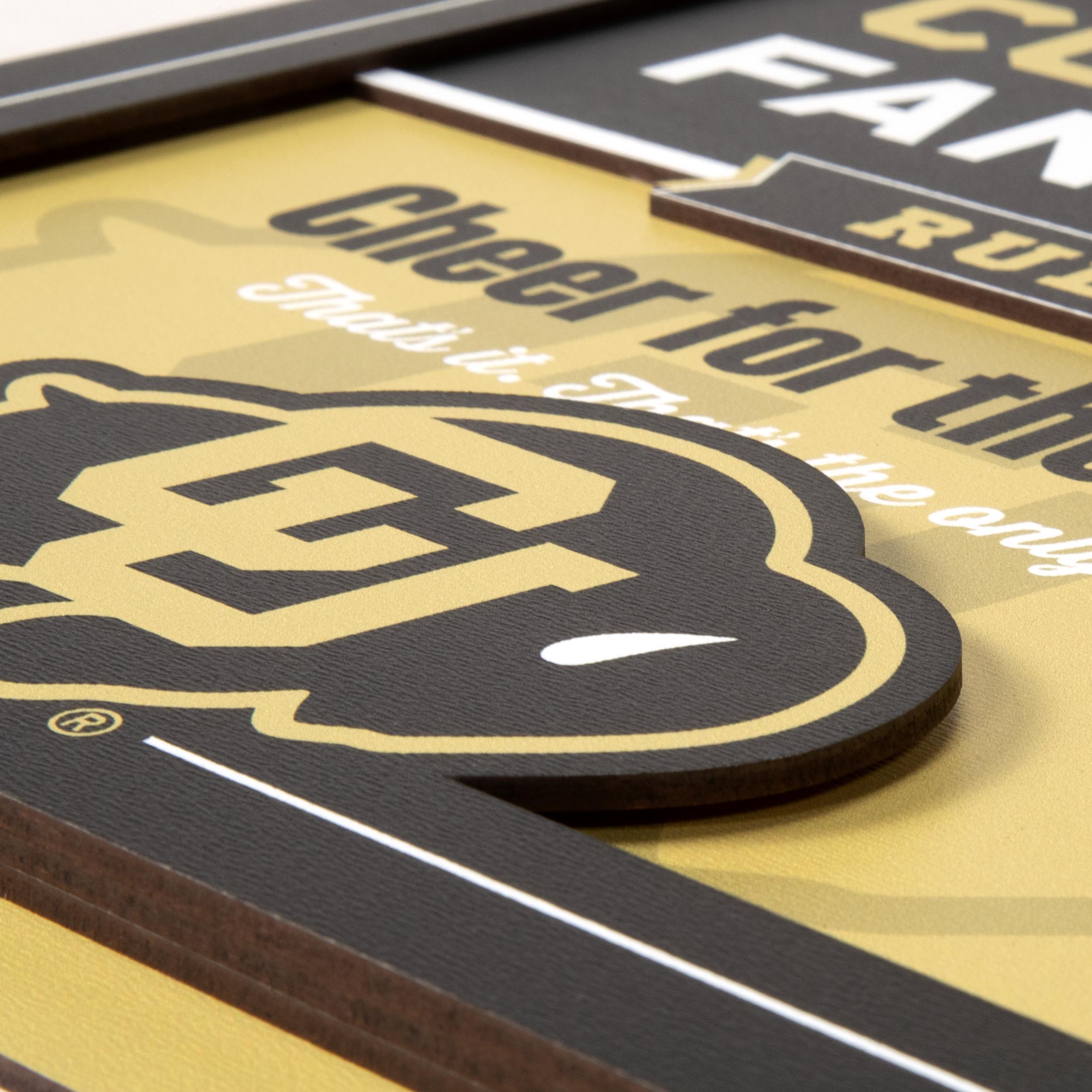 YouTheFan NCAA Colorado Buffaloes Fan Rules 3D Wall Art
