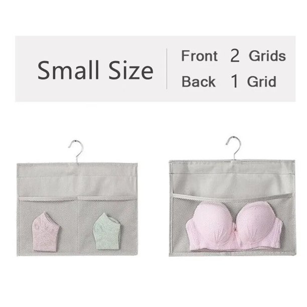 Double Sides Underwear Bra Storage Bag Foldable Home Organizer Wardrobe Clear Hanging Bag Tie Scarf Socks Storage Organizer