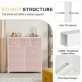 thumbnail image 5 of Simenmax 9 Drawers Dresser for Bedroom, Tall Fabric Closet Chests Organizer Tower Furniture with Wooden Top Metal Frame for Bed Room, Living Room, Hallway, Entryway,Pink, 5 of 8