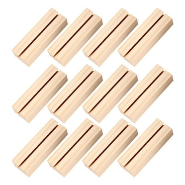 12pcs Wooden Photo Stand Rectangular Picture Holder Memo Holder for Home Office