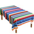thumbnail image 1 of Hxezoc Mantel Mexicano A Rayas De 59 X 84 Pulgadas, Mantel De Sarape Mexicano De Algodón Con Flecos Cuadrados Grandes Para Decoraciones De Bodas Y Fiestas Mexicanas, Cubierta De Mesa Al Aire Libre (Az, 1 of 5