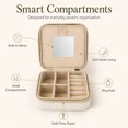 thumbnail image 2 of Unique Bargains 1 Pc Portable Zipper Design Jewelry Case Organizer with Mirror Beige, 2 of 7
