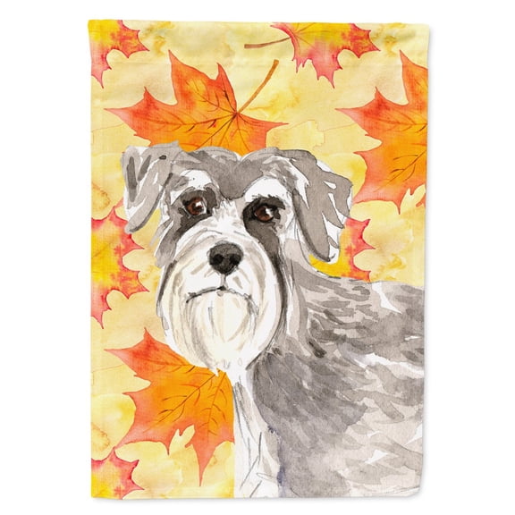 Fall Leaves Schnauzer #1 Garden Flag