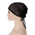 thumbnail image 3 of Women Solid Color Mesh Bandage Bottoming Hat Breathable Elastic Belt Cap Scarf Bottoming Headscarf Headbands Large for Women Earth Village Headband Thin Sweatbands Band Head Headband Sweat Stretch, 3 of 3