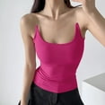 thumbnail image 2 of Camiseta sexy sin mangas con tirantes para mujer - Top corto ajustado con relleno extraíble, sujetador deportivo sin costuras para yoga, 2 of 5