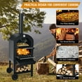 thumbnail image 4 of Costway Outdoor Pizza Oven Wood Fire Pizza Maker Grill w/ Pizza Stone & Waterproof Cover, 4 of 9
