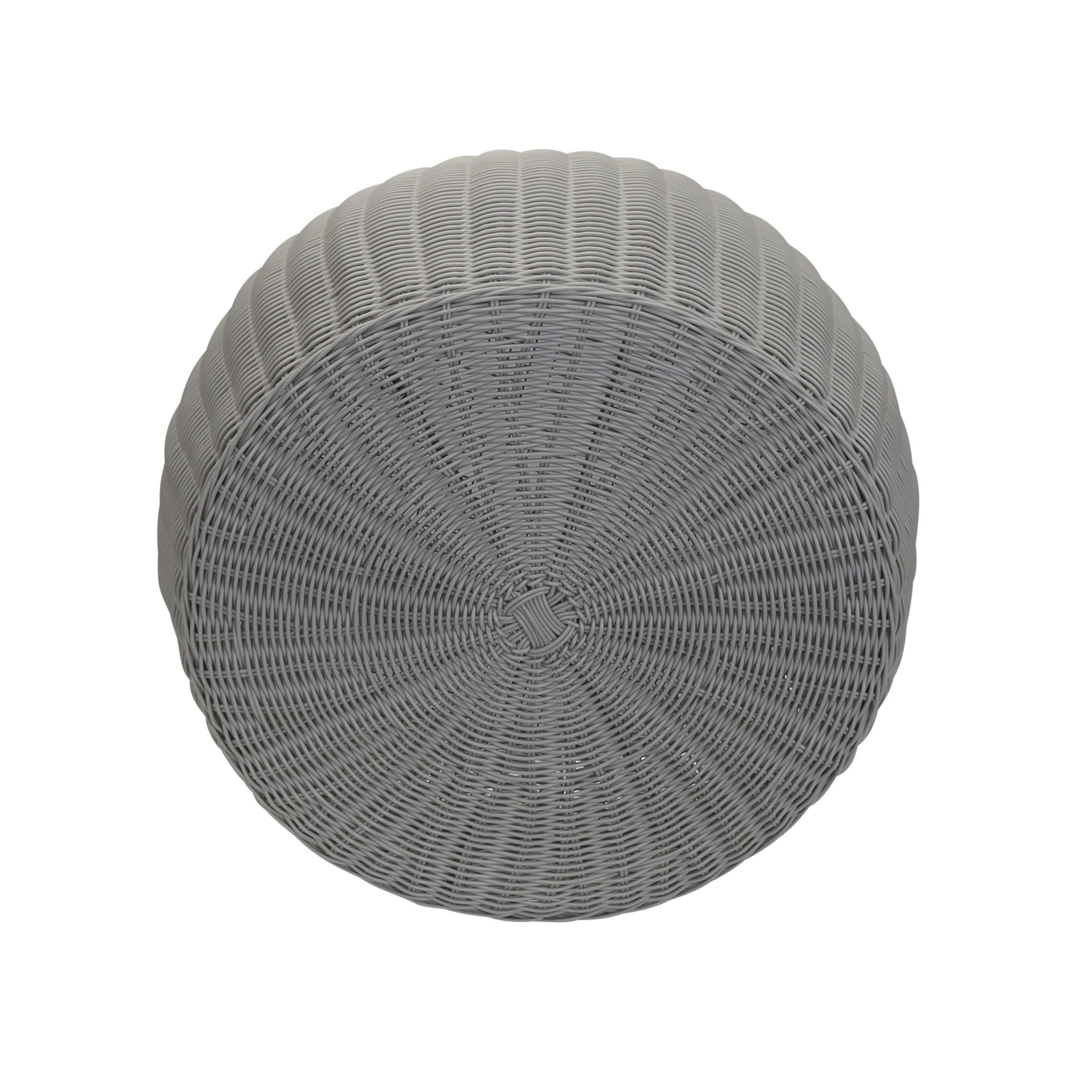 Household Essentials Handwoven Resin Storage Stool Ottoman, Gray
