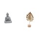 thumbnail image 1 of Estatua de mono,Estatua de Buda Mono para Interiores y Exteriores Budista,Escultura de hojas,Estatua de hoja de metal Escultura de hoja Decoración del hogar,Figura de hoja artística con, 1 of 8