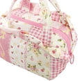 thumbnail image 6 of Cotton Quilted Toiletry Bag Drawstring Toiletry Organizer Large Cosmetic Pouch for Women Work Office Travel (Style A), 6 of 7