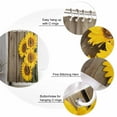 thumbnail image 3 of Rustic Shower Curtain, 60" x 72", Sunflowers Wood Grain Texture Pastoral Vintage Waterproof Bathroom Curtain Washable Shower Curtain Set with 12 Hooks, 3 of 6